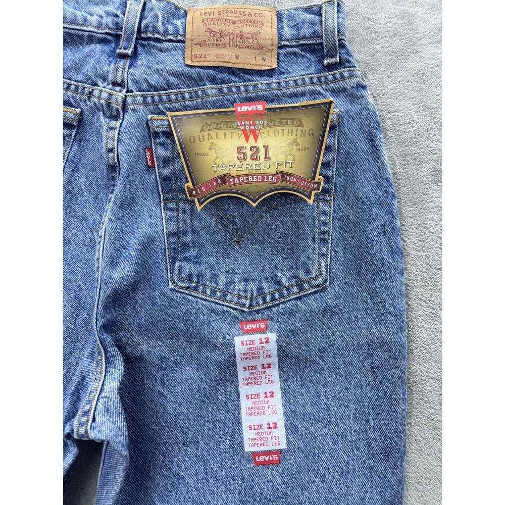 NWT Vintage Levi's 521 Women's Blue Jeans 12 Tapered Fit High Rise USA-made 1995